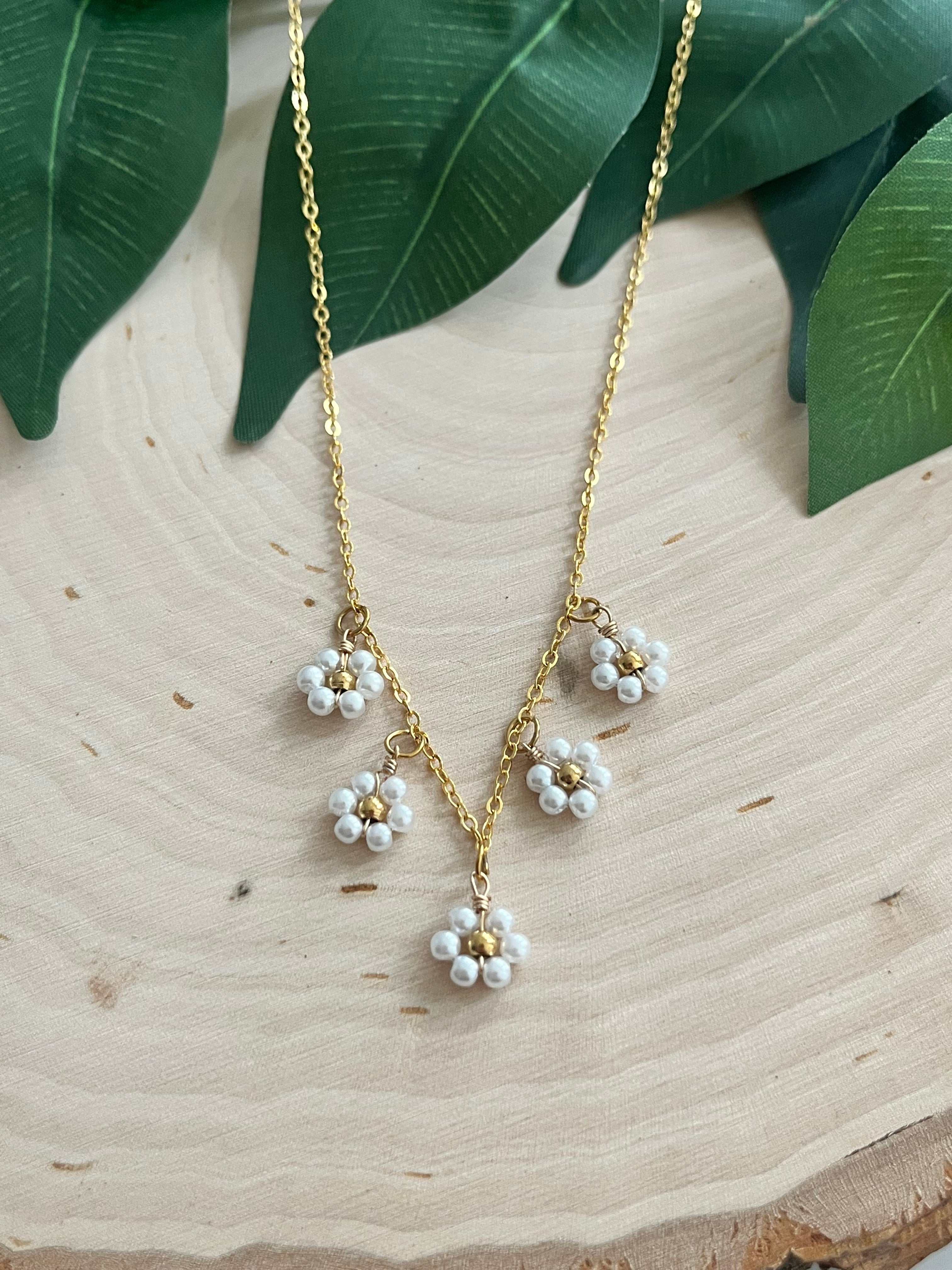 Gold Daisy Flower Necklace - 16K Christian Jewelry
