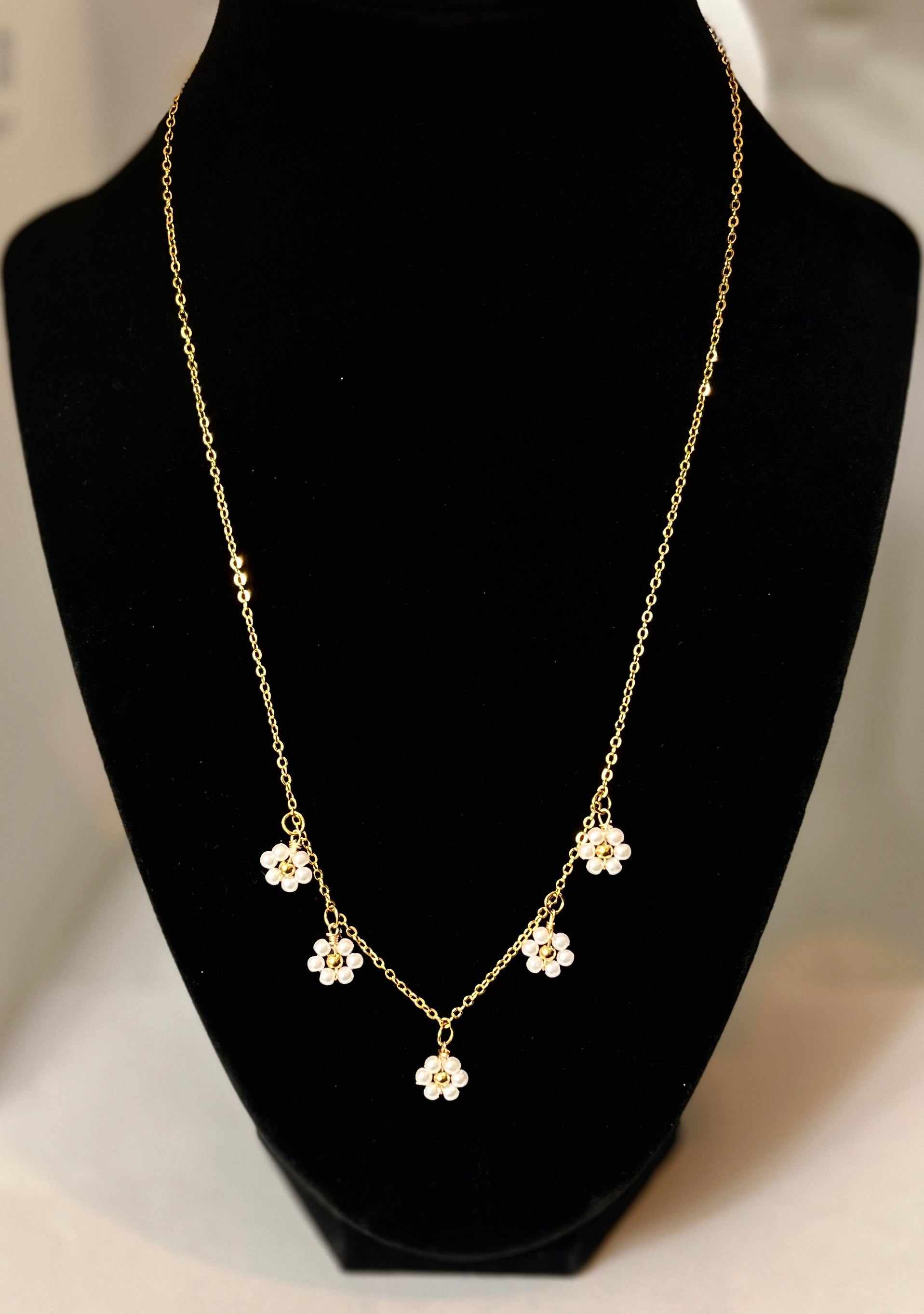 Gold Daisy Flower Necklace - 16K Christian Jewelry